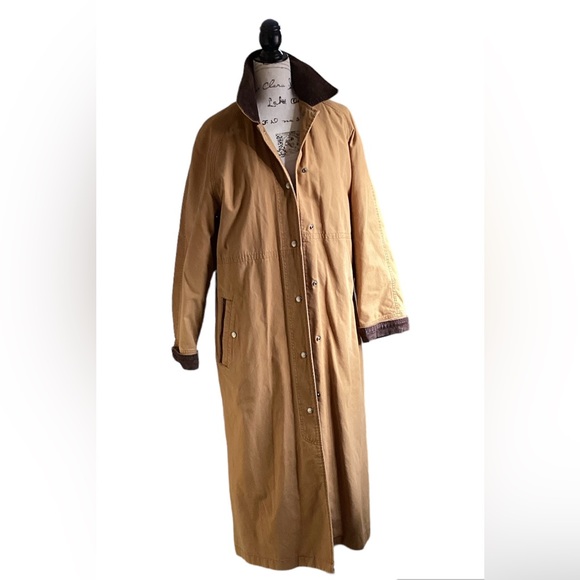 L.L. Bean Jackets & Blazers - L.L. Bean Vintage Women's Brown Long Aztec Lined Barn Chore Coat Trench Size S